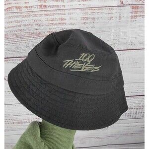 100 Thieves Bucket Hat Black Embroidered OS Made In USA